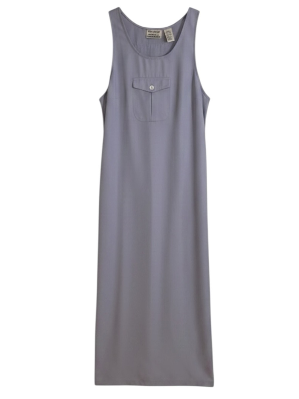 Bill Blass Maxi Dress SM Purple Minimal VTG Bib Lavender Utility 90s Feminine